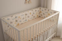 LALA - Ropa de Cama para Cuna de Bebe, ropa de Cama para recien nacidos, Valla anticolisión para Bebe, Algodón, color caquí, León, 30x30x6, Pieza Entra Lavada. - details 1
