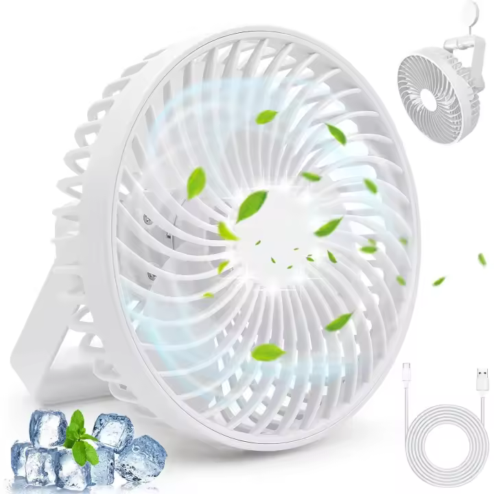 Ventilador de Mesa Recargable 2 en 1 USB Portátil con 4 Velocidades - 1