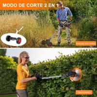Corta Césped - Desbrozadora a Batería 2 en 1 con 2 Baterías 4.0Ah y Cargador Rápido – Cortabordes Eléctrico Inalámbrico Ligero y Potente 18.000 RPM, Altura y Cabezal Ajustables, con 3 Tipos de Cuchillas para Césped, Maleza y Jardín - details 1