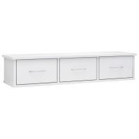 vidaXL Estante cajones pared contrachapada 88x26x18,5cm Blanco, Negro, Roble Sonoma Mueble Almacenaje Estantería para Oficina, Estudio, Dormitorio Estantería/Librería/ mueble de Almacenamiento - details 0