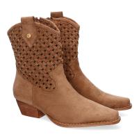 PuntoSalao Botines tacón bajo campero caña trenzada mujer color camel A-5166 - details 0