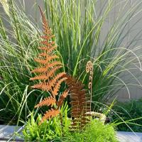 Juego De Palos De Metal Con Hojas De Hierba Rustica Para Jardín Arte De Exterior Adorno Para Jardín Y Casa Decoración De Yarda - details 3
