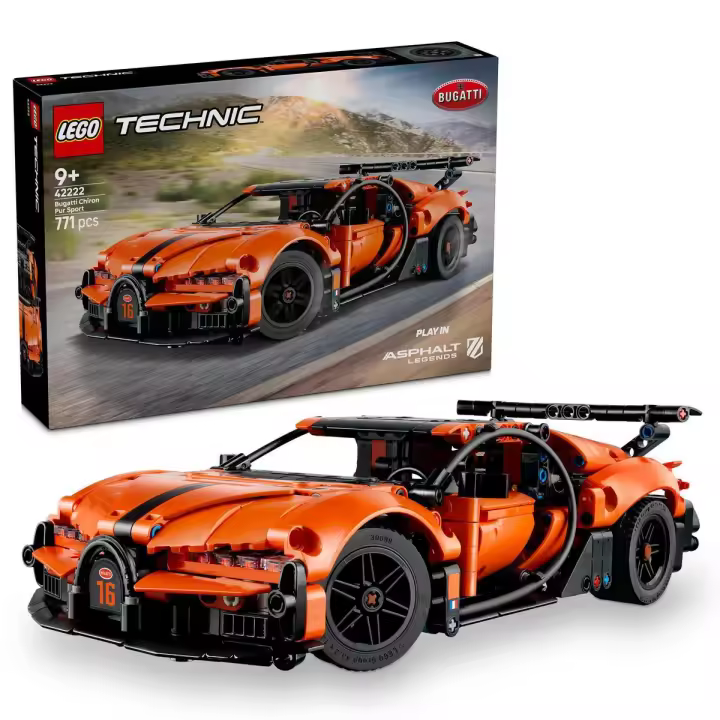 [PREVENTA] LEGO® 42222 Technic Hipercoche Bugatti Chiron Pur Sport - Maqueta de Coche de Carreras de Juguete con Motor W16, Dirección y Puertas que Se Abren para Niños de 9+ Años y Fans del Motor - 1