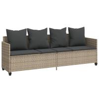 vidaXL Tumbona con cojines ratán sintético Negro y crema, Marrón y crema, Gris Sillas de Exterior Ideal para jardín, playa, piscina, terraza Tumbona Piscina Tumbonas Playa Tumbonas Jardín Exterior - details 4