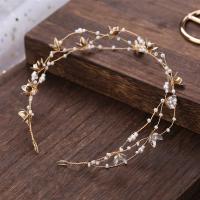 Diadema De Boda Elegante Con Flores Hechas a Mano Y Cuentas Adorno De Cabello Para Mujer Joyería Pequeña De Princesa Accesorios De Novia Decoración De Trenzado De Planta - details 7
