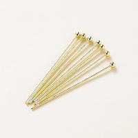 100pcs Alfileres De Cabeza Redonda Pintados De Oro 14K 18K 16-50mm Para Fabricación De Joyas Encuentros De Metal De Cobre Planos Con Ojo Suministros Para DIY - details 2