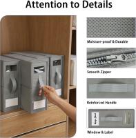 Caja para customar sábanas, paquete de 2, con la tarjeta y la ventana, para guardar sábanas y ropa de Cama (GRIs) - details 0