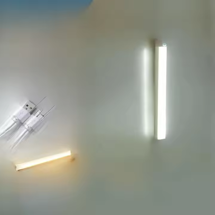 Luz De Armario Inteligente Magnética Recargable 20CM 7.87 Pulgadas Sensor De Magnetismo Luz Nocturna Para El Hogar Y Armario Soporte De Regulación Infinita - 1