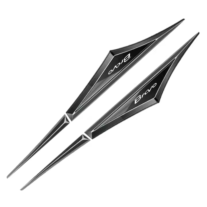 2pcs Pegatinas De Coche 3D De Aleación Para Fiat BRAVO Accesorios De Automóvil Decoración De Lado Del Coche Y Parachoques - 1