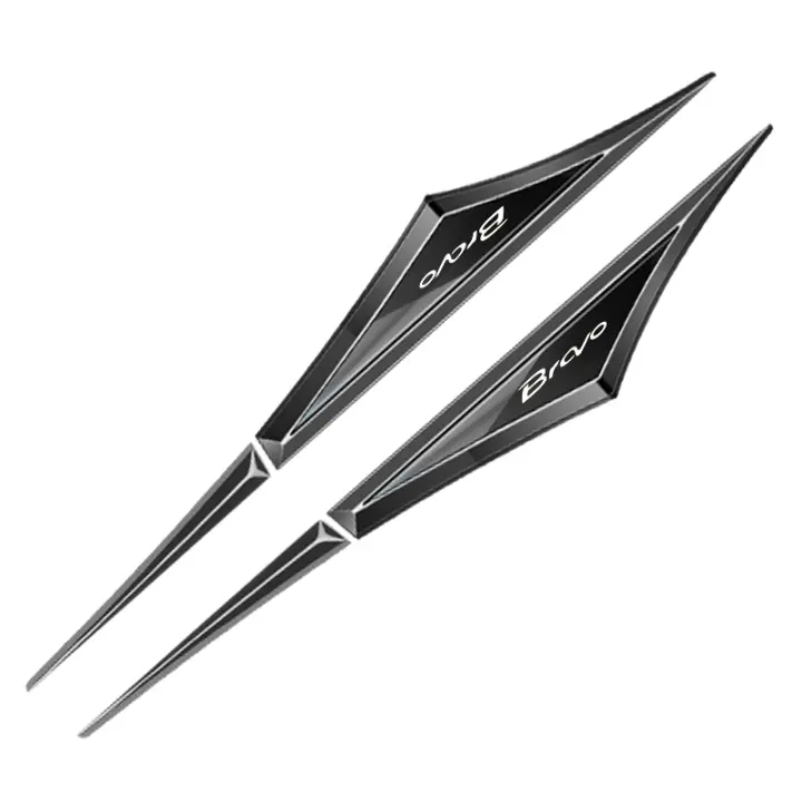 2pcs Pegatinas De Coche 3D De Aleación Para Fiat BRAVO Accesorios De Automóvil Decoración De Lado Del Coche Y Parachoques - 1