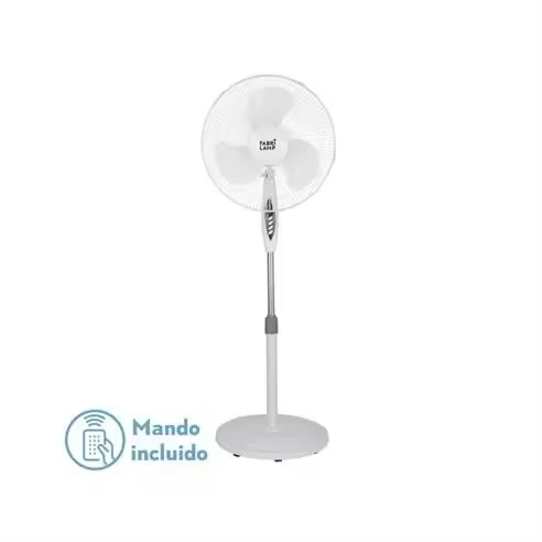 FABRILAMP Ventilador De Pie Bise Blanc 3 Vel 45w Regx43x40cm Oscilante 3 Aspas Blancas con Remoto Y Temporizador - 1