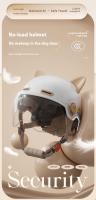 Casco De Motocicleta Eléctrico Con Protección De Orejas Certificado Dot Seguridad Universal Para Todas Las Estaciones Medio Para Adultos Estilo Medio Con Orejas De Gato - details 2