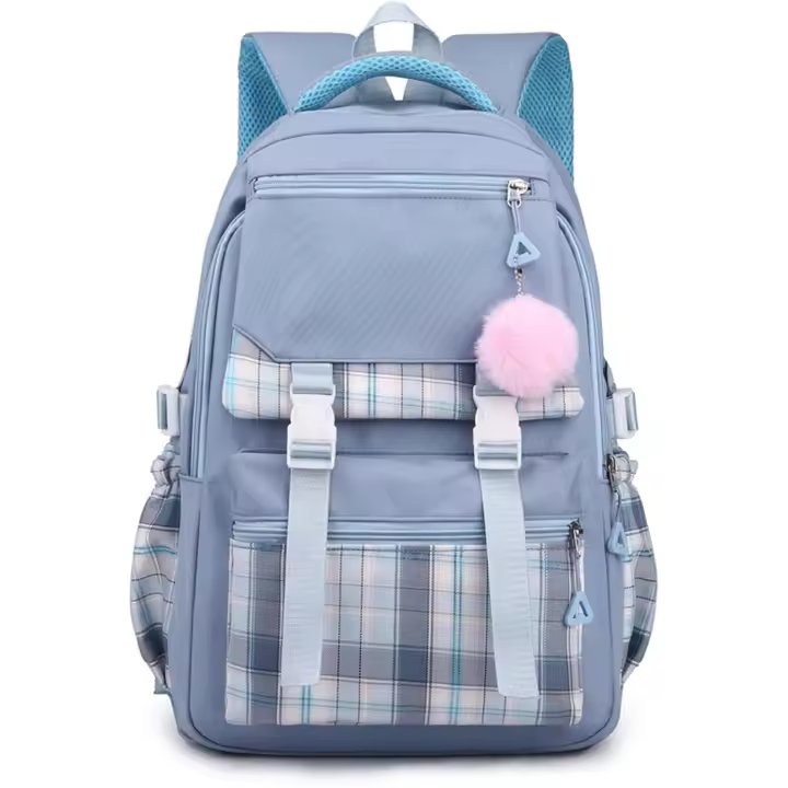 PORCHEDDU Mochela Femenina DE LA Escuela XYZ-Modelo Colegio-Mochela Escolar de Nylon Impermeable-Pure Color - 1