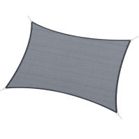 Outsunny Toldo Vela de Sombra Rectangular 4x6 m Toldo de Terraza de HDPE con Anillo de Acero Inoxidable y Cuerdas para Jardín Patio Gris - details 0