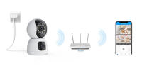 Inteligente inalámbrica wifi cámara de vigilancia de la máquina de doble pantalla en casa de interior HD visión nocturna teléfono móvil a distancia Monitor remoto，tarjeta de memoria 32G - details 6