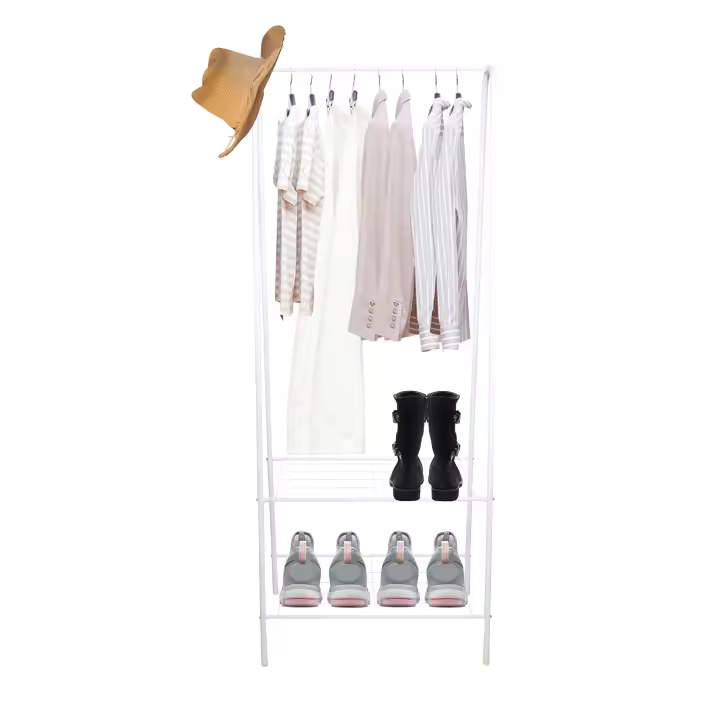 BURRO PERCHERO CON ZAPATERO  2 NIVELES PERCHERO RESISTENTE FACIL DE MONTAR - 1