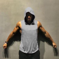 Sudadera Sin Mangas De Bodybuilding Para Hombre Camiseta De Musculación Algodón Con Capucha Deportiva Para El Gimnasio Y La Fitness - details 5