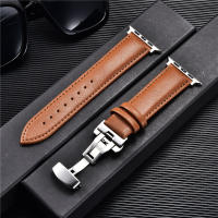Correa De Cuero Para Apple Watch 8 7 6 5 4 3 SE Con Cierre De Mariposa Reemplazo De Pulsera 38/40/41mm 42/44/45mm Para Iwatch - details 2