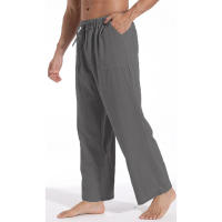 Pantalones Grandes King Billion Para Hombre Algodón Y Lino Estilo Ingles Rectos Cierre Elástico Casual Comodidad Talla Media - details 6