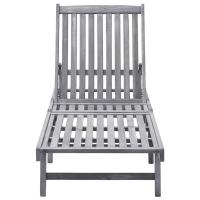 vidaXL Tumbona de madera maciza de acacia Marrón, Gris, Sillas de Exterior Ideal para jardín, playa, piscina, terraza Tumbona Piscina Tumbonas Playa Tumbonas Jardín Exterior - details 0