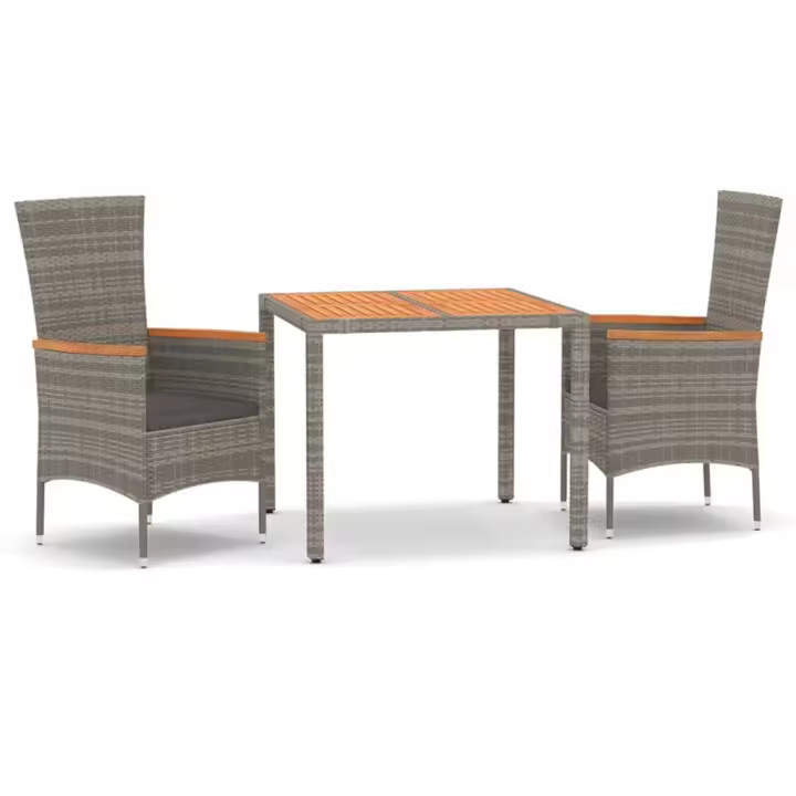 VidaXL Conjunto de jardín Santa Mónica 2 sillones + 1 mesa gris - 1