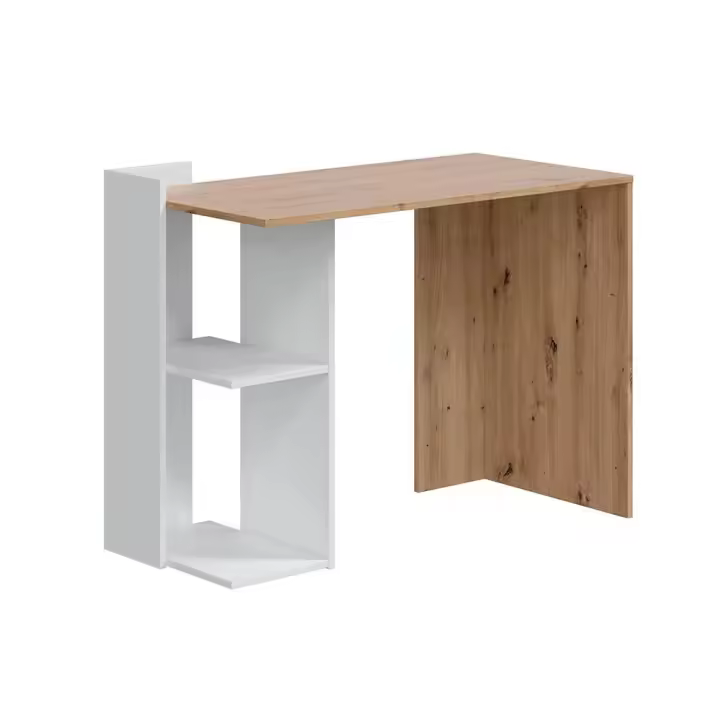 Mesa de escritorio Kenia - Roble Nodi y Blanco Artic Fabricado en España - Materiales alta calidad - Somnia Descanso - 1
