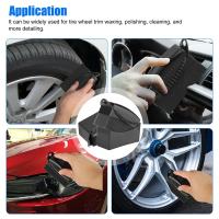 2/4pcs Esponja De Limpieza Para Ruedas De Coche Cepillo De Limpieza De Neumáticos Accesorios De Detalle De Plástico Para Limpieza Y Cera De Pulido Tamaño 12X5.5X7cm Color Negro - details 0