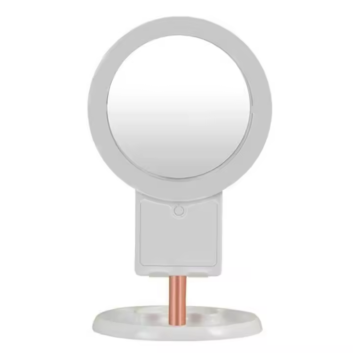 Espejo De Maquillaje Para Mesa Rotable 10x/1x Con Luz Estilo Ins Portátil Interruptor Táctil De Ajuste Sin Fin Incluido - 1