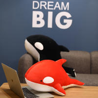 Juguete De Peluche Tiburón Negro Y Rojo 60/80cm Orcinus Orca Ballena Asesina Grande Regalo De Cumpleaños Para Niños Animal Maridojunto - details 15
