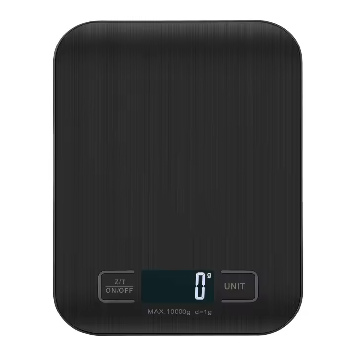 Báscula electrónica de cocina 5 kg: 1 gramo, 1 gramo, 1 gramo, 1 gramo, 1 LCD y 5 kg. (Negra - 5 kg)) (sin batería) - 1