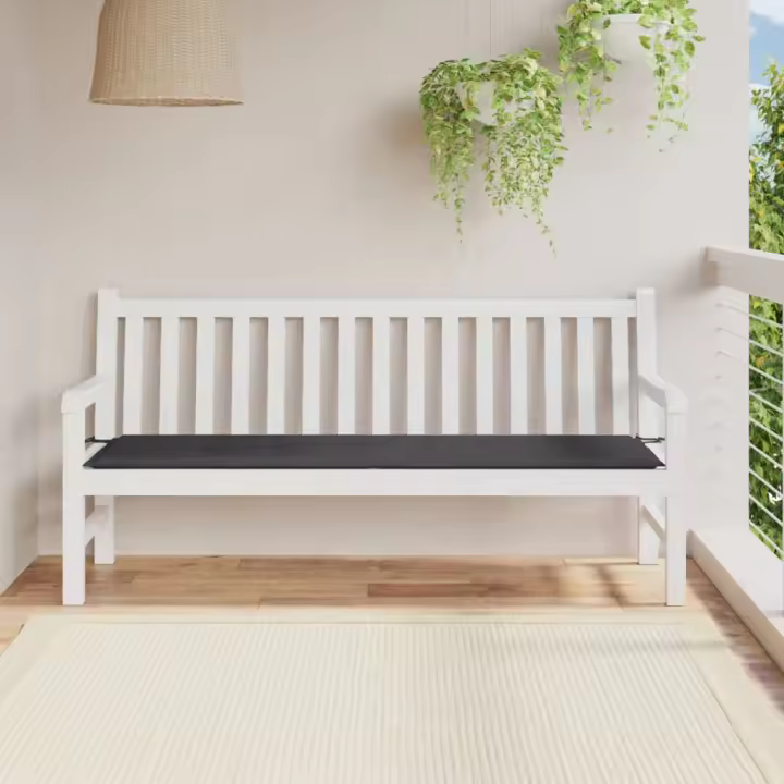 Lino de Banco de Jardín lienzo Oxford gris antracita 180x50x3 cm - 1