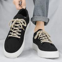 Zapatos De Patinaje Para Hombre Bajo Corte De Lona Zapatillas De Lona Planas Zapatillas De Skate Moda Plataforma Zapatillas De Encaje Para Hombre - details 5