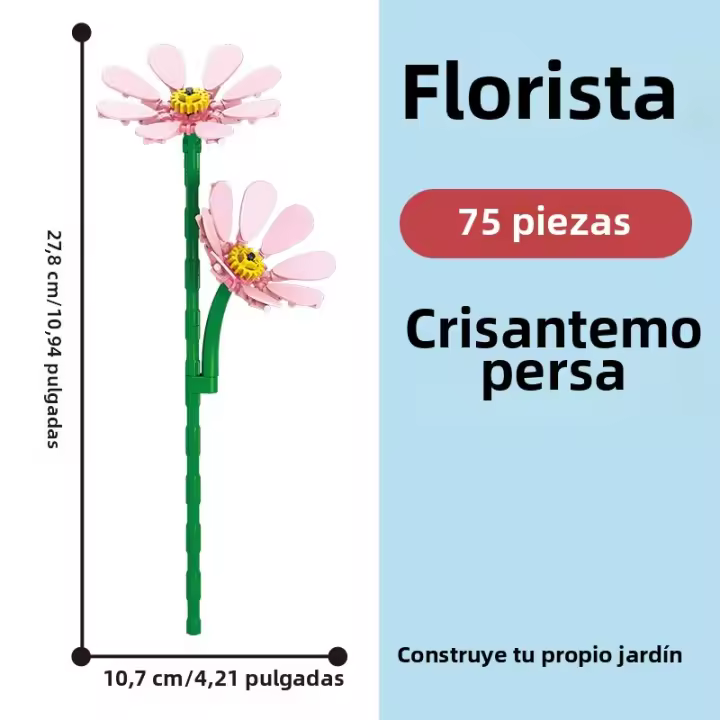 Bloques De Construcción Verde Plantas Y Flores En Macetas Rompecabezas De Micropartículas Juguete Educativo Para Niños - 1