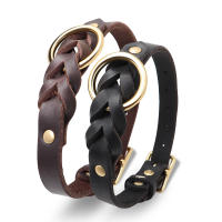 Correa Y Collar De Cuero Genuino Para Perros De Tamaño Medio a Grande Adecuado Para Aleman Shephard Accesorios Para Mascotas Resistentes Y Duraderas - details 3