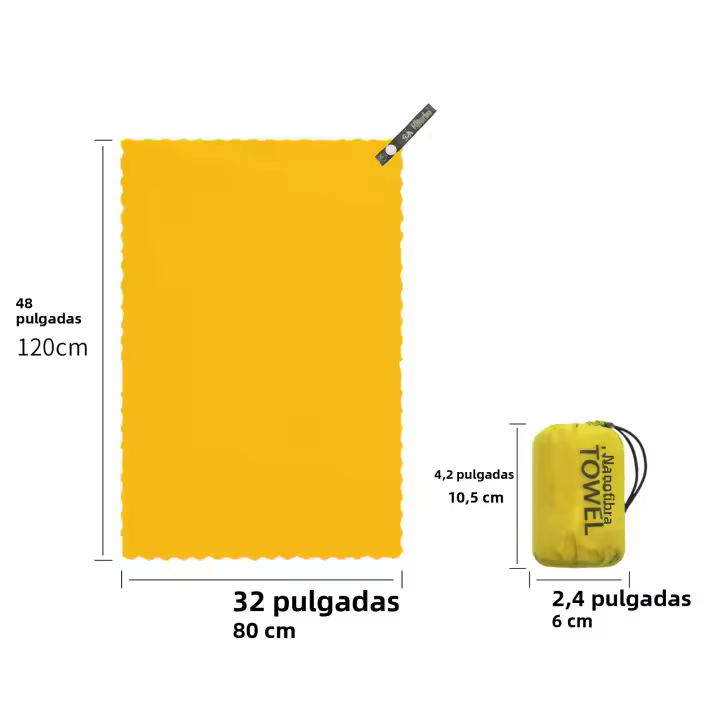 Toalla De Viaje Al Aire Libre Hiturb De Microfibra Ultra Absorbente Y Secado Rápido Portátil Para Playa Correr Fitness - 1