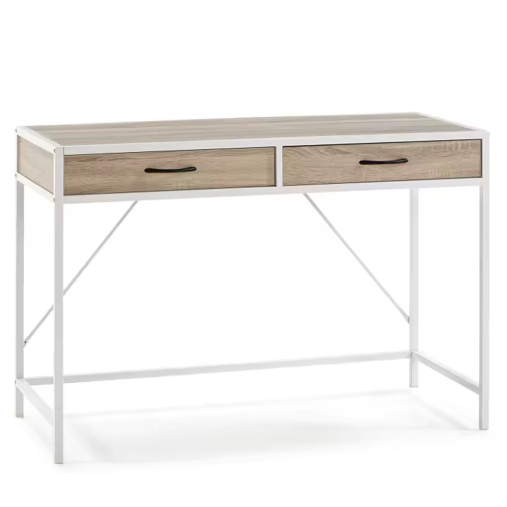 Mesa de Escritorio VS Venta-Stock Tulum Negro/blanco, 110x50x76 Cm, 2 Cajones - 1