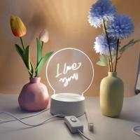 1pc LED Night Light with Warm Glow - Round Message Board Design, USB Powered, Includes Pen - Perfect for Bedroom Decor & Gifts - details 4
