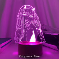Lámpara 3D De Noche LED Zero Two Para Decoración De Dormitorio Luz Anime Waifu Regalo Darling in the Franxx Lámpara De Sapphire - details 7