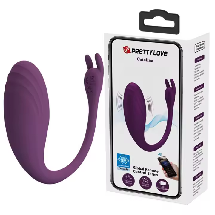 PRETTYLOVE Catalina Huevo Vibrador con control por APP Color Púrpura Juguetes sexuales - 1