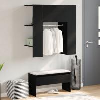 vidaXL Armario de Pasillo Roble Negro Madera Elaborada 97.5 x 37 x 99 cm - details 0