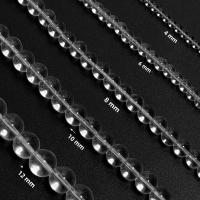 Hilo De 1 Pie De Cuentas De Vidrio Transparente Blanco Y Transparente Para Fabricación De Joyas Pulseras Collares Encantos DIY 4/6/8/10/12mm - details 0