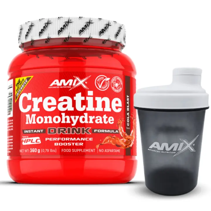 AMIX - Creatina Monohidrato - Sabor Cola - 360gr + Regalo - Aumenta Masa Muscular - 1