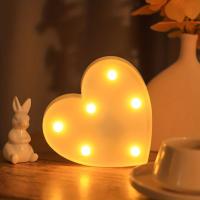 Luz De Noche LED En Forma De Corazón Y Amor 1PC Decoración Romántica Batería Incluida Para Bodas Propuestas Cumpleaños Fiestas Accesorios Fotografía - details 8