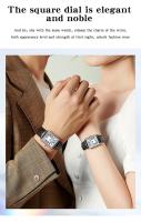 Reloj Deportivo Casual SANDA 1108 Para Hombres Y Mujeres Resistente Al Agua Y Al Desgaste Con Dial Cuadrado De Cuero Legítimo Reloj De Cuarzo De Lujo Para Parejas - details 2