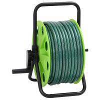 vidaXL Carrete de manguera de pie con set racores PVC verde 0,75" 20 m - details 3