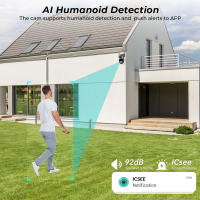 Cámara PTZ Wifi 4K 8MP HD Exterior Con Doble Pantalla Y Lente Doble Alarma De Luz De Policía Inteligente De Seguridad Doméstica Compatible Con Android Y iOS - details 8