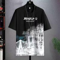 Camiseta De Verano Para Hombres Con Capucha Estampado De Dibujos Casuales Harajuku Streetwear Top De Manga Corta Suave Y Ligera Ropa De Moda Para Hombres - details 8