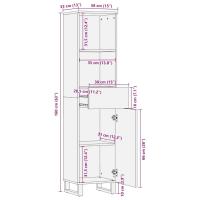 vidaXL Mueble de baño de madera maciza de mango negro 38x33x160 cm - details 6