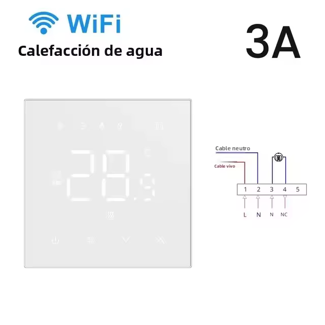 Termostato De Calentamiento Wifi Tuya Para Suelo Calentado Digital Regulador De Temperatura Alexa Google Home 220V 16A Color Blanco Y Negro - 1