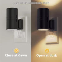Luces Nocturnas LED Ajustables En Brillo Con Sensor De Atardecer a Amanecer Cilíndricas Para Pared Conexión a La Fuente De Alimentación - details 6